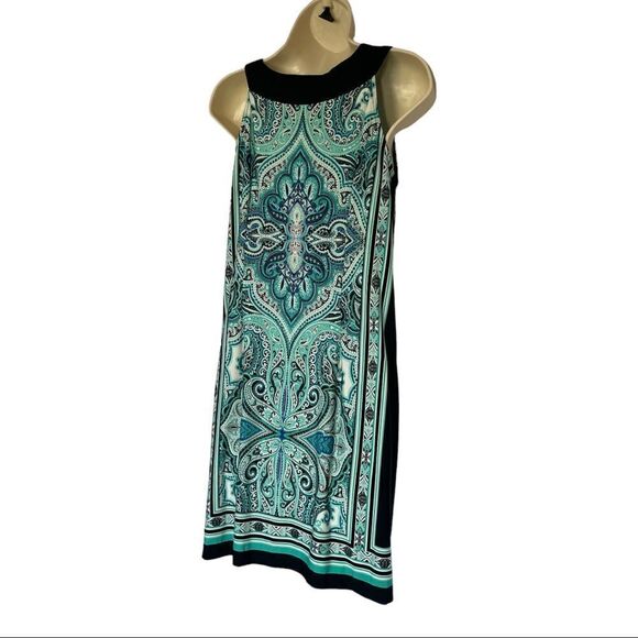 Established 1962 Women’s blue patterned dress Size 4 Petite - Picture 6 of 11